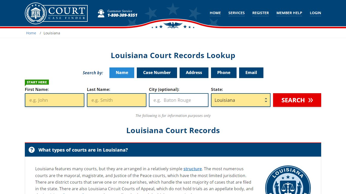 Louisiana Court Records Lookup - LA Court Case Search