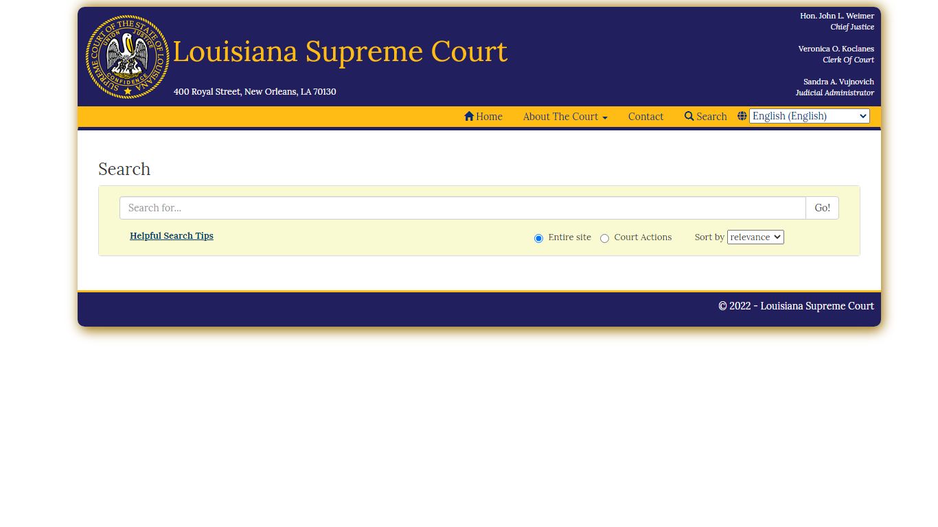 Search - Louisiana Supreme Court